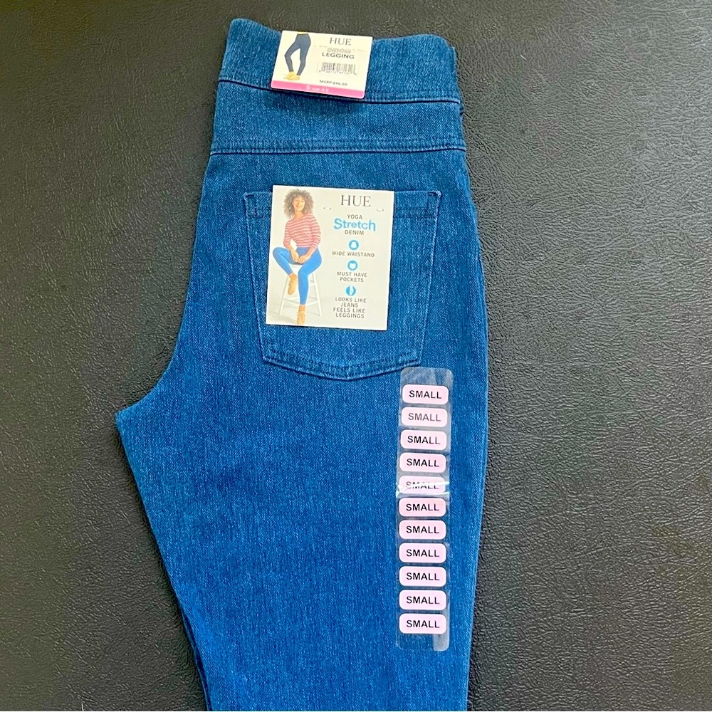 HUE Women's Stretch Denim Jeggings - Blue